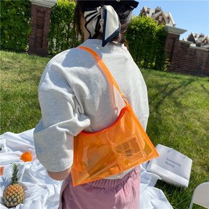 Phụ Nữ Của Chất Lượng Cao PVC Túi Xách Thạch Trong Suốt Túi Với Hai Tay Cầm Mở Đóng Cửa Vai Túi Thời Trang Phong Cách Đơn Giản - Product Image 3