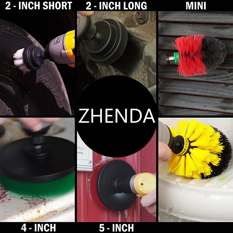 8 Pcs Drill Cleaning Brush Attachment Set For Car Household