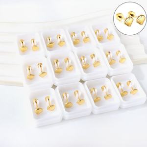 Pendientes Personalizables de Acero Inoxidable con Tornillo para Niñas, Hombres y Mujeres, Pendientes de Botón para Mujer para Navidad y Halloween - Product Image 5