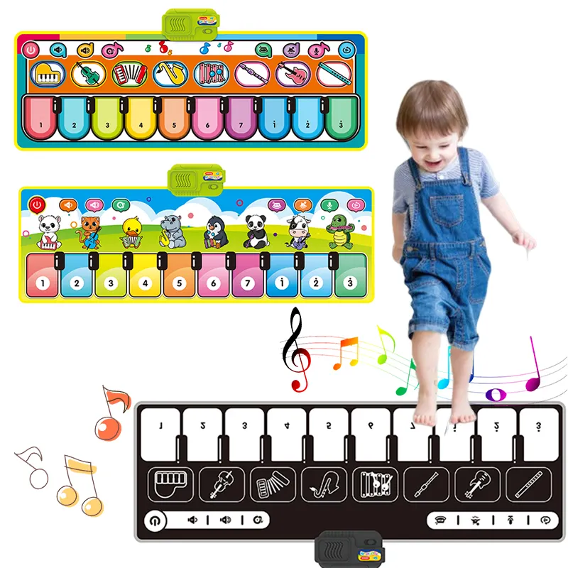 Kinderen Indoor Vloer Touch Play Keyboard Dansmat Opvouwbare Elektronische Tapijt Speelgoed Ritme Musical Mat Piano Voor Vroeg Leren