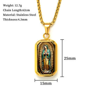 GIVELUCK восемь сокровищ кулон религиозное ювелирное изображение "наша Леди Гуадалупе" индивидуальный узор для оптовой продажи - Product Image 2