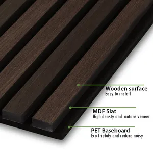 KASARO Factory Wood Slat Acoustic Panel Pet Acoustic Panel For Meeting Room Wood Acoustic Panel