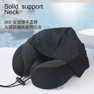 หมอนรองคอรูปตัวยู Topntak Flyingbear แบบมีฮู้ด สำหรับเดินทาง ทำจากเมมโมรี่โฟม พกพาสะดวก ป้องกันแสง เหมาะสำหรับงีบหลับในออฟฟิศ ใช้บนเครื่องบินได้ - Product Image 3