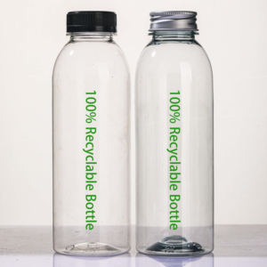 16 oz vòng hình dạng BPA free rõ ràng tái chế <span class=keywords><strong>Pet</strong></span> nhựa uống chai nước giải khát 500 <span class=keywords><strong>ml</strong></span> pcr rPet tái chế nước trái cây chai - Product Image 1