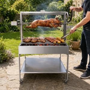 Parrilla Portátil Argentina para Ahumar y Asar con Carbón y Asador Giratorio - Product Image 5