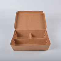 Emballage rapide de style moderne Boîte alimentaire isolée en papier kraft à emporter avec compartiment pour sushi sucre croustilles de pommes de terre
