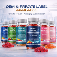Mannen Dagelijkse Multivitamine Gummies Natuurlijke Fruit Smaak Energie Immuunsysteem Ondersteuning Vitamine Supplement Private Label OEM ODM