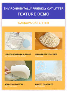 Yeni teknoloji çoklu koku giderici kedi kumu 99.9% hiçbir toz 3-Second su emme saf bitki bazlı manyok kedi kumu - Product Image 3