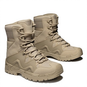 Bottes tactiques DFT1021 AS33 en daim beige imperméables pour l'extérieur, toutes saisons, hautes, pour la randonnée - Product Image 1