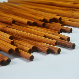 Natural <b>Bamboo</b> <b>Straws</b> Deep Carbonization Solid Color Disposable For Drinking Water Juice Beverages Coffee Chongqing Origin ZX 03 - Product Image 3