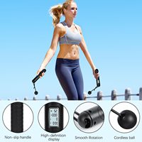 Corde à sauter lestée sans fil numérique en ABS réglable avec compteur de calories et capacité de 5 kg pour usage domestique