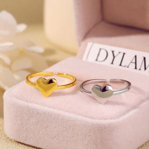 Dylam No Moq Fashion Design S925 Silver 18K Gold Plated Mama Collection Presents Mothers Day Gift <b>Resizable</b> Heart <b>Rings</b> - Product Image 2
