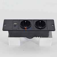 Multiprise encastrable de bureau standard américain avec 2 prises AC + 2 ports USB, régulateur de tension alternatif