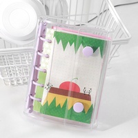Nouveau design personnalisable, classeur à 6 anneaux en PVC transparent avec paillettes laser, format A6, album photo transparent détachable avec étoiles laser