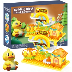 Parcours de glisse pour canards, blocs de construction, paradis de construction, ABS, 20 pièces, jouet de construction électrique avec engrenages, lumière et musique, jouet éducatif STEM pour enfants - Product Image 2