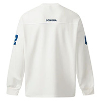 T-shirt vintage de football à manches longues col en V avec motif numéro 22, coupe oversize unisexe, style streetwear
