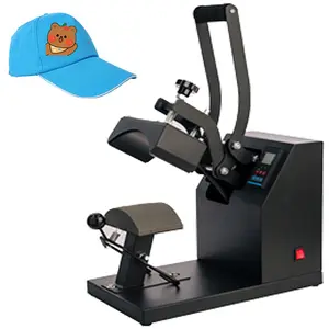 Mesin pres panas topi, mesin pres panas pelat bawah dengan Timer LCD dan suhu mesin pres panas transfer sublimasi