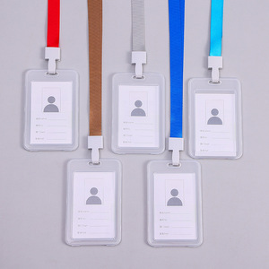 New Fashion Detachable Neck Lanyard Transparent Plastic <b>ID</b> Card Name Tag Stylish Badge <b>Holder</b> Custom Logo Portable Accessory - Product Image 2