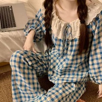 Conjunto de Pijama para Mujer, Diseño de Nubes, Manga Larga, Cintura Elástica Suave, para Primavera/Otoño, ODM China