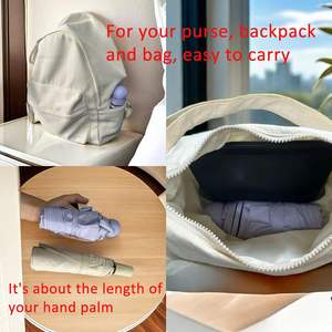 防水迷你轻便口袋紧凑型保护壳防紫外线促销五折雨伞带标志 - Product Image 5