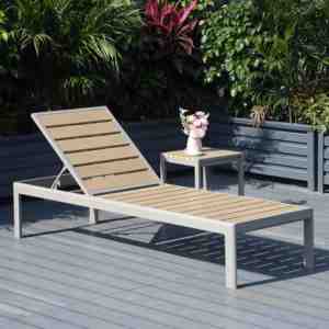 Chaise longue moderne en aluminium pour l'extérieur, réglable, pour piscine d'hôtel - Product Image 1