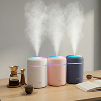 Nouveautés : Humidificateur ultrasonique intelligent, mini diffuseur d'air portable avec lumières LED pour voiture et extérieur