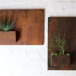 Support de succulentes en acier patiné minimaliste pour la maison et l'hôtel Pots de fleurs et jardinières modernes - Product Image 4