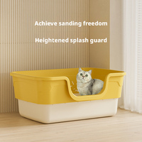 Bac à litière pour chat en PP écologique, conception anti-éclaboussures à couche épaisse, clôture surélevée, nettoyage facile, 65L extra-large
