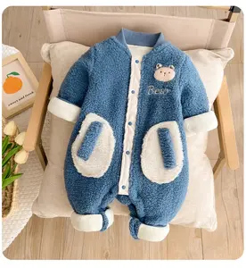 2023 New Fall Baby Boys Clothes Waffle Cute Bear Newborn Jumpsuits For Girls Toddler Rompers Korean Infant One-pieces Outfit