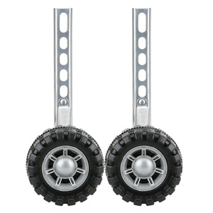 Ruedas de entrenamiento plateadas de cinco orificios para bicicletas de 14, 16 y 20 pulgadas, soporte para tija de sillín de metal, accesorios universales para bicicleta - Product Image 1