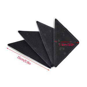 4 pièces de coussinets antidérapants pour coins, réutilisables, antidérapants pour tapis, patchs antidérapants, triangle lavable, <span class=keywords><strong>adhésif</strong></span> pour tapis, bande adhésive, autocollant - Product Image 6