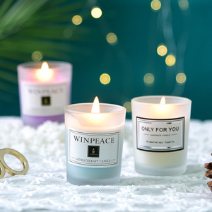 Luxury Matte Large Green Glass Candle Holders Lanterns And White Empty Candle Container Jars With Lids And Boxes