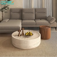 Table basse ronde convertible HZX STONE FRP - Meubles de salon modernes, durables et écologiques pour la maison