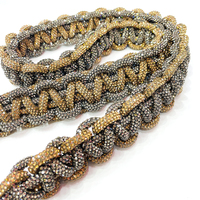 Sangle de sac à main en strass tressée faite à la main, scintillante, avec cristaux, modèle Sp001