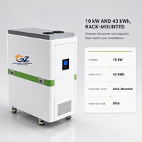 Système de stockage d'énergie solaire domestique tout-en-un, monté en rack, avec batterie onduleur 10KW 43KWh LiFePO4 hybride hors réseau, IP54, BMS intelligent