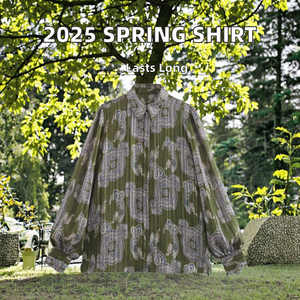 Blusa Casual Ecológica para Mujer ZATRHMBM, Primavera 2025, Nueva Moda, Detalle de Botones, Cuello Retro, Manga Larga - Product Image 2