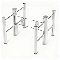 Barrière anti-pincement infrarouge en acier inoxydable avec radar de porte automatique à 2 sens pour entrée/sortie de supermarché