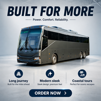 Autocar de tourisme neuf de 14 m, électrique automatique, 50 places, luxe, conduite à gauche, avec toilettes, diesel personnalisé, 65-80 places, nouveau bus de tourisme