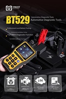 BT529 Testeur de batterie universel 12-24V, lecteur de code de voiture, fonction de programmation, compatible Android/iOS, connexion allume-cigare