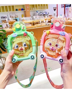 Cốc bụng nồi nổ cốc nhựa dễ thương Ấm đun nước trẻ em phim hoạt hình nam giới và phụ nữ công suất lớn ma thuật gấu ly. - Product Image 2