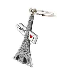 Travelpro in metallo antico souvenir portachiavi con la torre Eiffel su misura di Design portachiavi accessori per turisti portachiavi