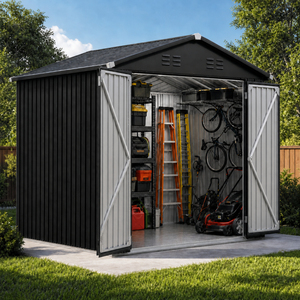 Armadio/Casetta Portattrezzi in Acciaio Preverniciato Antiruggine, Extra Large 3x3m, <span class=keywords><strong>per</strong></span> <span class=keywords><strong>Esterni</strong></span> e Giardino - Product Image 2