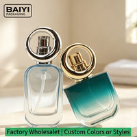 Botol Kaca Persegi untuk Kecantikan & Makeup - Tutup Cincin Berongga Kapasitas 30ml Botol Foundation/Essence/Isolasi Dicetak Sablon