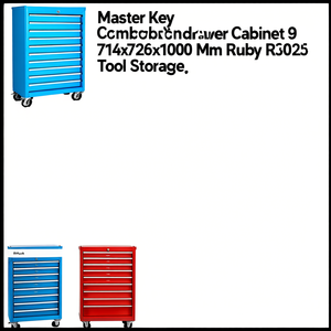 Armoire à tiroirs Fami Master Key Comfort, 9 tiroirs, 714x726x1000 mm, rouge rubis RAL3003, rangement d'outils - Product Image 2