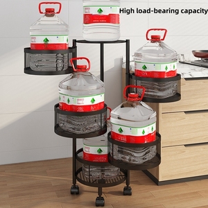 Estante de almacenamiento de cocina de acero al carbono de 5 capas, estantes giratorios para verduras, organizador doméstico, diseño OEM - Product Image 3