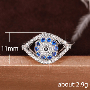 Anello in Argento Q135 con Zaffiro e Diamante, Design a Occhio, Gioiello Unisex da Regalo - Product Image 6