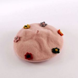 หมวกเบเร่ต์แฟชั่นสไตล์อังกฤษลายดอกไม้ฟักทองน่ารักสำหรับผู้หญิง เหมาะสำหรับฤดูใบไม้ร่วงและฤดูหนาว - Product Image 6