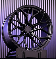 Jantes en alliage forgé monobloc à rayons en Y personnalisées noires et argentées 19 20 21 22 23 24 pouces pour supercars et voitures de sport tuning