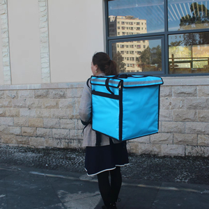 Đen không thấm nước tùy chỉnh bánh pizza <span class=keywords><strong>Cooler</strong></span> Logo Ba lô Tủ đông cách điện Ice Cream Carrier vàng thực phẩm giao hàng túi - Product Image 4