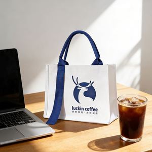 Extra Thick 24oz Super Heavy Duty <b>Canvas</b> <b>Tote</b> Bag Large Capacity Standing <b>Canvas</b> Shopping Bag with Hard Bottom Gusset - Product Image 3